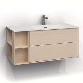 Svedbergs Tvättställsskåp Epos 100x45 Underdel Plan Vit ask 2Låd 161020H