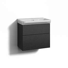Svedbergs Tvättställsskåp Forma 60 underdel 60x35 svartbetsad ek 2 lådor integrerat handt A18616