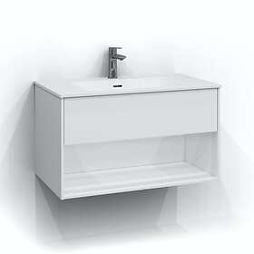 Svedbergs Tvättställsskåp Epos 80x45 Underdel Plan Vit 1Låd Öppen förvaring 150810