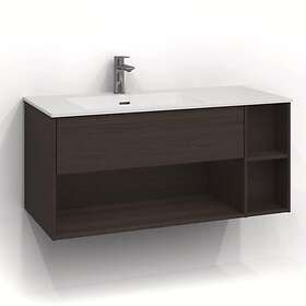 Svedbergs Tvättställsskåp Epos 100x45 Underdel Plan Brun ask 1Låd Öppen förvaring Push 171010V-P