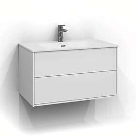 Svedbergs Tvättställsskåp Epos 80x45 Underdel Plan Vit 2Låd Push 150820-P