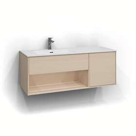 Svedbergs Tvättställsskåp Epos 120x45 Underdel Plan Vit ask 1+1L Öppen förvaring 1612110V