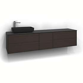 Svedbergs Tvättställsskåp Epos 200x45 Underdel Plan Brun ask 2+1+2L 17202120