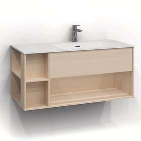 Svedbergs Tvättställsskåp Epos 100x45 Underdel Plan Vit ask 1Låd Öppen förvaring 161010H