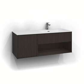 Svedbergs Tvättställsskåp Epos 120x45 Underdel Rand Brun ask 1+1L Öppen förvaring 1712112H