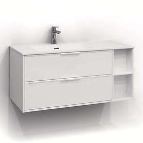 Svedbergs Tvättställsskåp Epos 100x45 Underdel Relief Vit 2Låd Intht 151021V