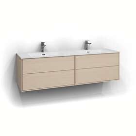 Svedbergs Tvättställsskåp Epos 160x45 Underdel Plan Vit ask 2+2L Push 1616220-P