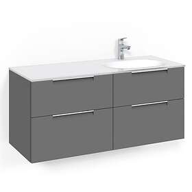 Macro Design Tvättställsskåp Crown Grip Med Glastvättställ Kom 120x45D Ant Gr VGH FSK120AJVGHH