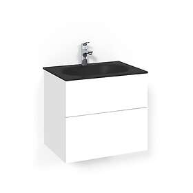 Macro Design Tvättställsskåp Crown Push Open Med Glastvättställ Kom 60x45 Vit Ps