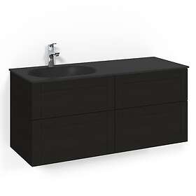 Macro Design Tvättställsskåp Crown Frame Med Glastvättställ Kom 120x45D Sv.Ek Fr