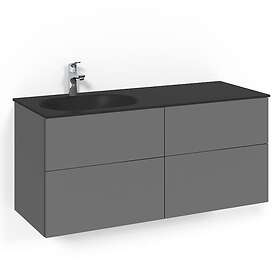 Macro Design Tvättställsskåp Crown Push Open Med Glastvättställ Kom 120x45D Ant Psh SGV FSK120APOSGVH