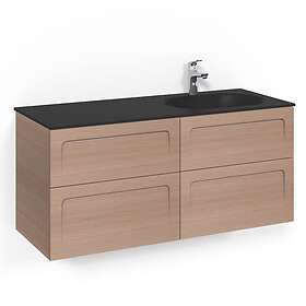 Macro Design Tvättställsskåp Crown Shape Med Glastvättställ Kom 120x45D Lj.Ek Sh