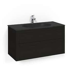 Macro Design Tvättställsskåp Crown Frame Med Glastvättställ Kom 100x45 Sv.Ek Fr 