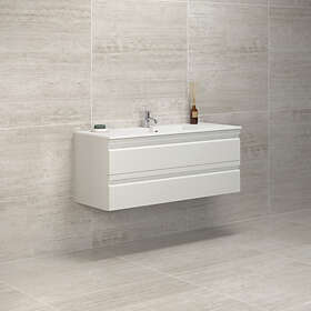 Dansani Tvättställsskåp Luna Minore med Integrerat Handtag 120,2 cm set H48 2lå. vit matt lak KMI-2471