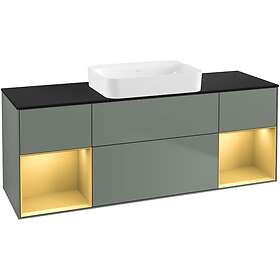 Villeroy & Boch Tvättställsskåp Finion med Två Hyllor och Bänkskiva för Fristående G742HFGM