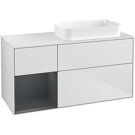 Villeroy & Boch Tvättställsskåp Finion med 3 Lådor Hylla och Bänkskiva för Ocentrerat Fristående F681HGMT