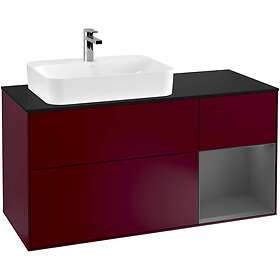 Villeroy & Boch Tvättställsskåp Finion med 3 Lådor Hylla och Bänkskiva för Ocentrerat Ytmonterat F402GKHB