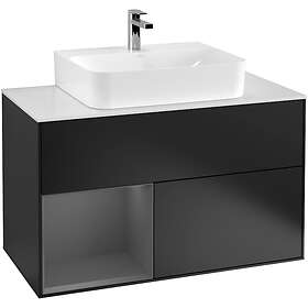 Villeroy & Boch Tvättställsskåp Finion med 2 Lådor Hylla och Bänkskiva för Centrerat F111GKPD