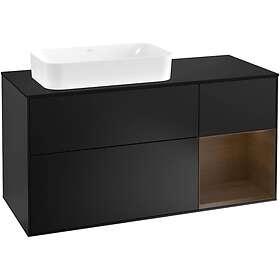 Villeroy & Boch Tvättställsskåp Finion med 3 Lådor Hylla och Bänkskiva för Ocentrerat Fristående G282GNPD