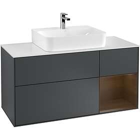 Villeroy & Boch Tvättställsskåp Finion med 3 Lådor Hylla och Bänkskiva för Centrerat F171GNHG