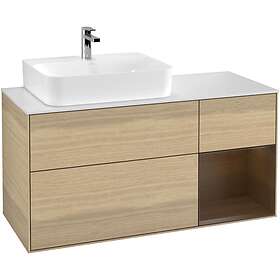 Villeroy & Boch Tvättställsskåp Finion med 3 Lådor Hylla och Bänkskiva för Ocentrerat F151GNPC