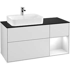Villeroy & Boch Tvättställsskåp Finion med 3 Lådor Hylla och Bänkskiva för Ocentrerat Ytmonterat F402GFMT