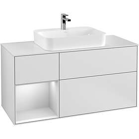Villeroy & Boch Tvättställsskåp Finion med 3 Lådor Hylla och Bänkskiva för Ytmonterat G411MTMT