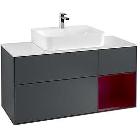 Villeroy & Boch Tvättställsskåp Finion med 3 Lådor Hylla och Bänkskiva för Centrerat F171HBHG