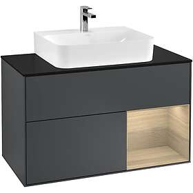 Villeroy & Boch Tvättställsskåp Finion med 2 Lådor Hylla och Bänkskiva för Centrerat G122PCHG