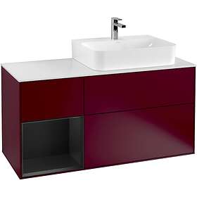 Villeroy & Boch Tvättställsskåp Finion med 3 Lådor Hylla och Bänkskiva för Ocentrerat G141PDHB