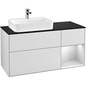 Villeroy & Boch Tvättställsskåp Finion med 3 Lådor Hylla och Bänkskiva för Ocentrerat Ytmonterat G402MTMT