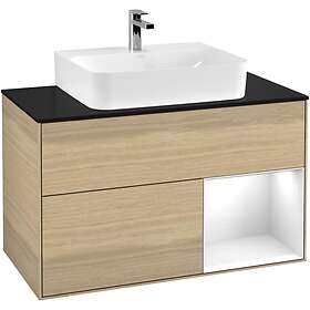 Villeroy & Boch Tvättställsskåp Finion med 2 Lådor Hylla och Bänkskiva för Centrerat F122GFPC