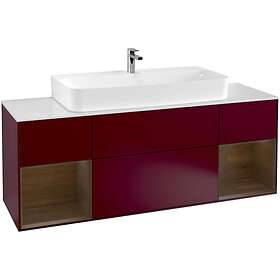 Villeroy & Boch Tvättställsskåp Finion med Två Hyllor och Bänkskiva för Centrerat F211GNHB