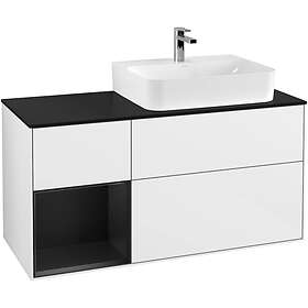 Villeroy & Boch Tvättställsskåp Finion med 3 Lådor Hylla och Bänkskiva för Ocentrerat G142PDGF