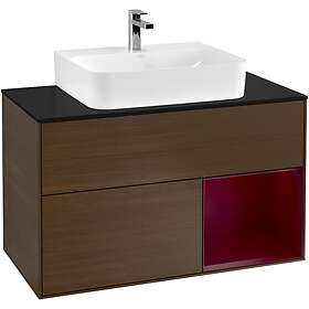 Villeroy & Boch Tvättställsskåp Finion med 2 Lådor Hylla och Bänkskiva för Centrerat G122HBGN