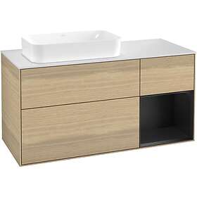 Villeroy & Boch Tvättställsskåp Finion med 3 Lådor Hylla och Bänkskiva för Ocentrerat Fristående F281PDPC