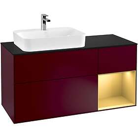 Villeroy & Boch Tvättställsskåp Finion med 3 Lådor Hylla och Bänkskiva för Ocentrerat Ytmonterat F402HFHB