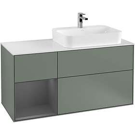 Villeroy & Boch Tvättställsskåp Finion med 3 Lådor Hylla och Bänkskiva för Ocentrerat Ytmonterat G391GKGM