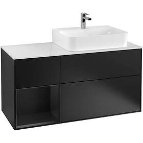 Villeroy & Boch Tvättställsskåp Finion med 3 Lådor Hylla och Bänkskiva för Ocentrerat F141PDPD