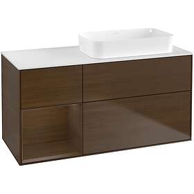 Villeroy & Boch Tvättställsskåp Finion med 3 Lådor Hylla och Bänkskiva för Ocentrerat Fristående F681GNGN