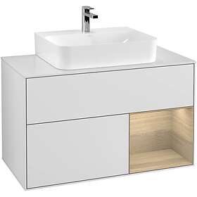 Villeroy & Boch Tvättställsskåp Finion med 2 Lådor Hylla och Bänkskiva för Centrerat F121PCMT