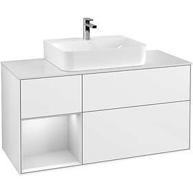 Villeroy & Boch Tvättställsskåp Finion med 3 Lådor Hylla och Bänkskiva för Centrerat F161MTGF