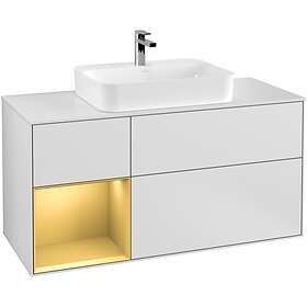 Villeroy & Boch Tvättställsskåp Finion med 3 Lådor Hylla och Bänkskiva för Ytmonterat G411HFMT