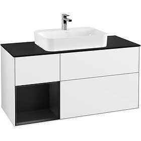 Villeroy & Boch Tvättställsskåp Finion med 3 Lådor Hylla och Bänkskiva för Ytmonterat F412PDGF