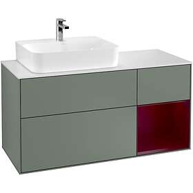 Villeroy & Boch Tvättställsskåp Finion med 3 Lådor Hylla och Bänkskiva för Ocentrerat F151HBGM