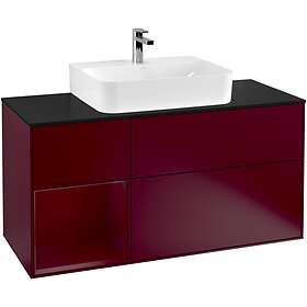 Villeroy & Boch Tvättställsskåp Finion med 3 Lådor Hylla och Bänkskiva för Centrerat G162HBHB