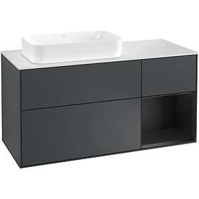 Villeroy & Boch Tvättställsskåp Finion med 3 Lådor Hylla och Bänkskiva för Ocentrerat Fristående F281PDHG