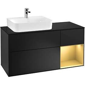 Villeroy & Boch Tvättställsskåp Finion med 3 Lådor Hylla och Bänkskiva för Ocentrerat F152HFPD