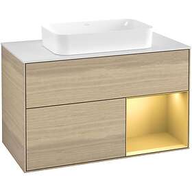 Villeroy & Boch Tvättställsskåp Finion med 2 Lådor Hylla och Bänkskiva för Fristående G661HFPC