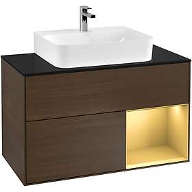 Villeroy & Boch Tvättställsskåp Finion med 2 Lådor Hylla och Bänkskiva för Centrerat F122HFGN